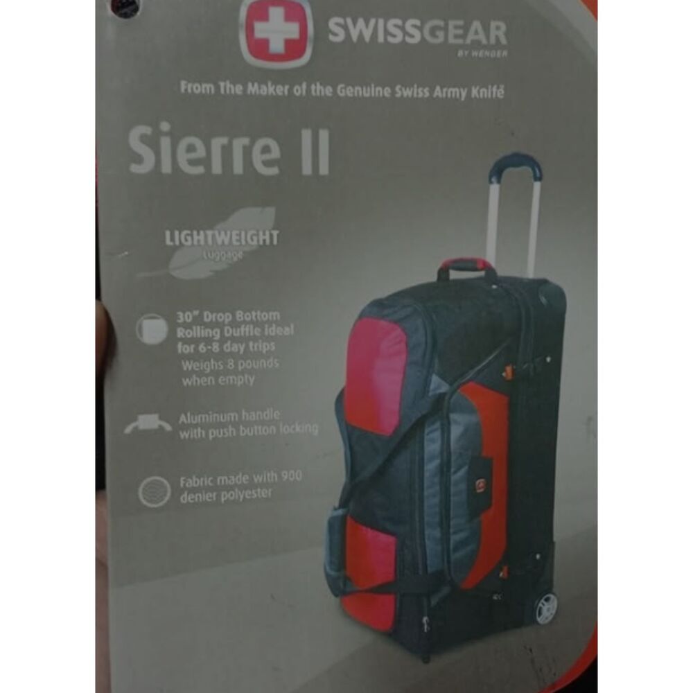SWISS GEAR SIERRE II LIGHTWEIGHT ROLLING DUFFLE ROLLER LUGGAGE SPORT TRAVEL BAG